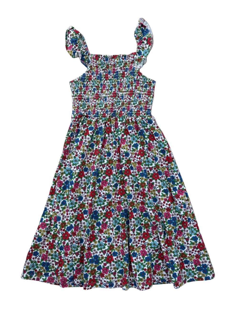 Mini Boden Size 12-13 Years Shirred Jersey Smocked Ditsy Floral Tank Dress